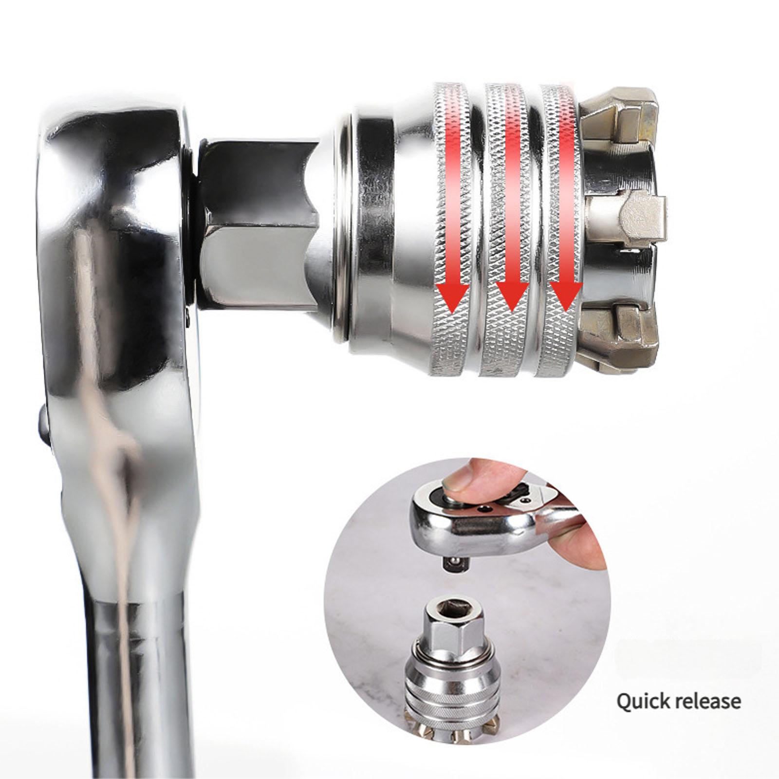 

Professional 72 Tooth Ratchet Tool Adjustable Socket 3/8 Drive 10-19mm Suitable For Tight Space Mechanical Maintenance 1