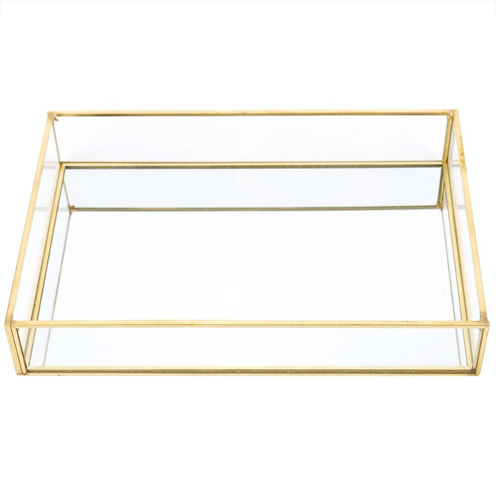 Metal and Glass Vintage Storage Box Luxury Cosmetics Display Box Jewelry Display Box  Bedroom