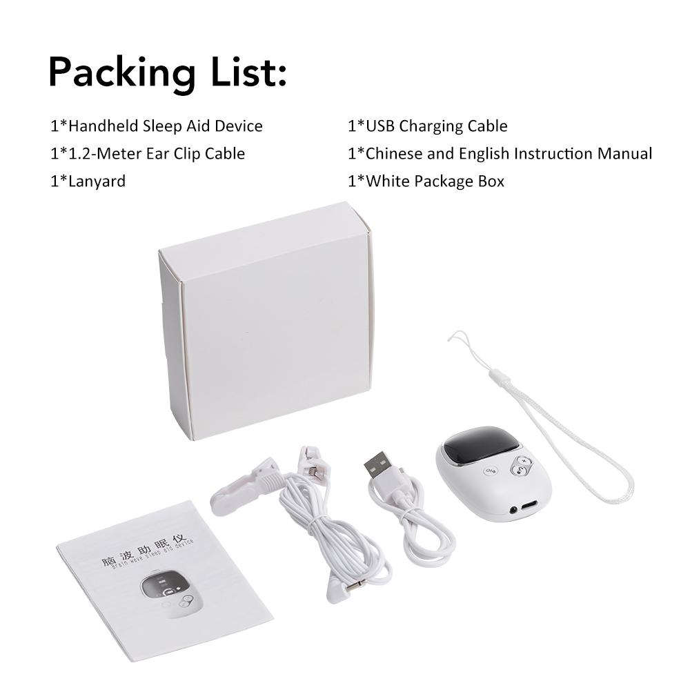 

2in1 CES Sleep Aid Device Microcurrent Pulse Therapy Ear Clip Sleep Device Relax Anxiety Insomnia Handheld Hypnosis Device белый