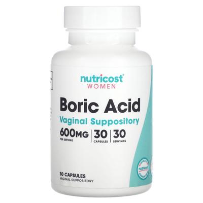 Boric Acid Vaginal Tablets for Women, 600Mg, 30 Capsules
