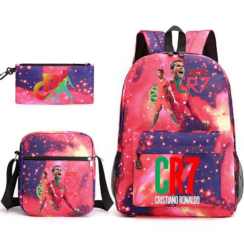 Cr7 Youth Fashion Children'S Student Schoolbag 3-Piece Set