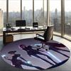 Huntrix (259) Round Office Rug Decorative Floor Rug for Office Bedroom Living Room and Home Space