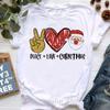 Leopard Merry Christmas Tree Graphic Print Tshirt Unisex Clothing Harajuku Shirt Peace Love Beersanta Claus T Shirt Femme