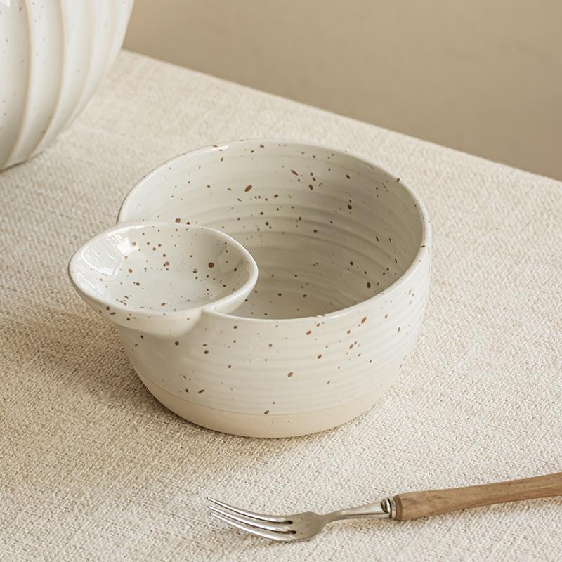 Internet Celebrity Creative Ceramic Bowl 5 Inch Divider Bowl Household Tableware Dumpling Bowl Divider Bowl French Fries Ketchup Bowl