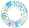 Ribright Summer Leaves 80cm Inflatable Ring White Suitable for Pool and Tokyo Candle [Cool Fabric] Adult/Child Size, Beach, Cool,
