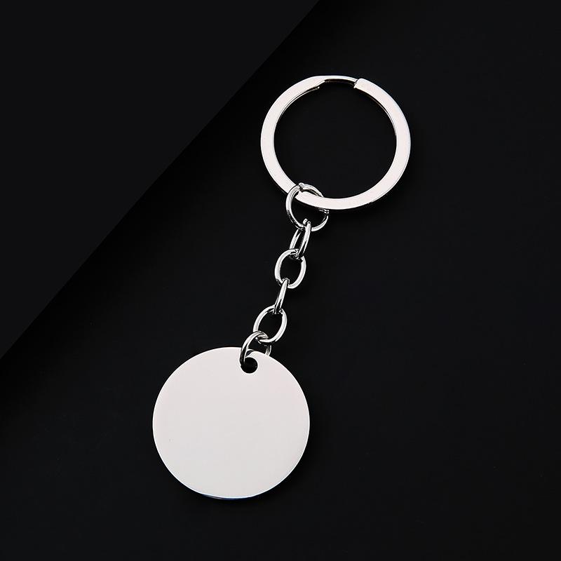 New Model Stainless Steel Round Keychain Blank with Laser UV Color Printing - Perfect for Engraving and Gifts