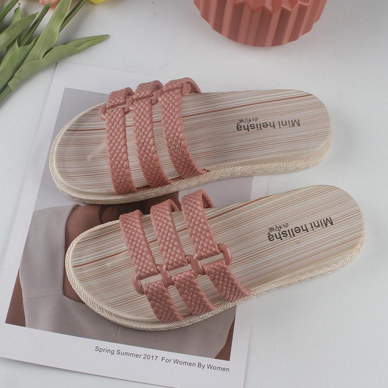 Yuzhihao Women s Summer Slip-on Sandals - Flat Single-strap Slides for Indoor  Beach Use