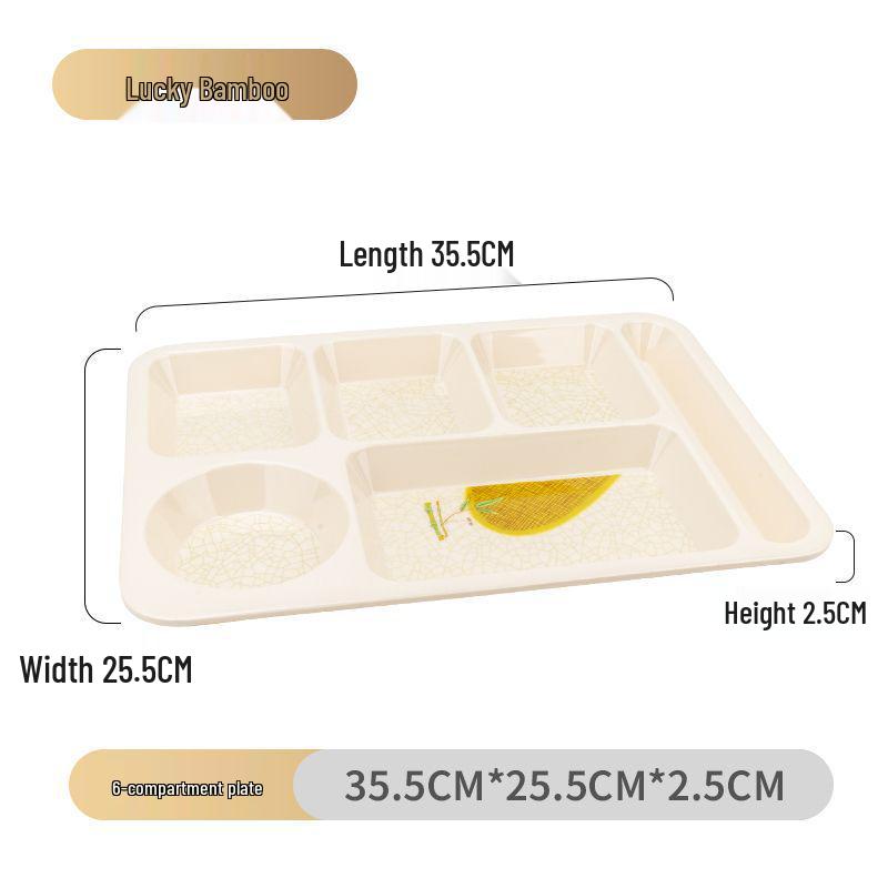 Drop-Proof Melamine Six-Grid Food-Grade Dining Plate