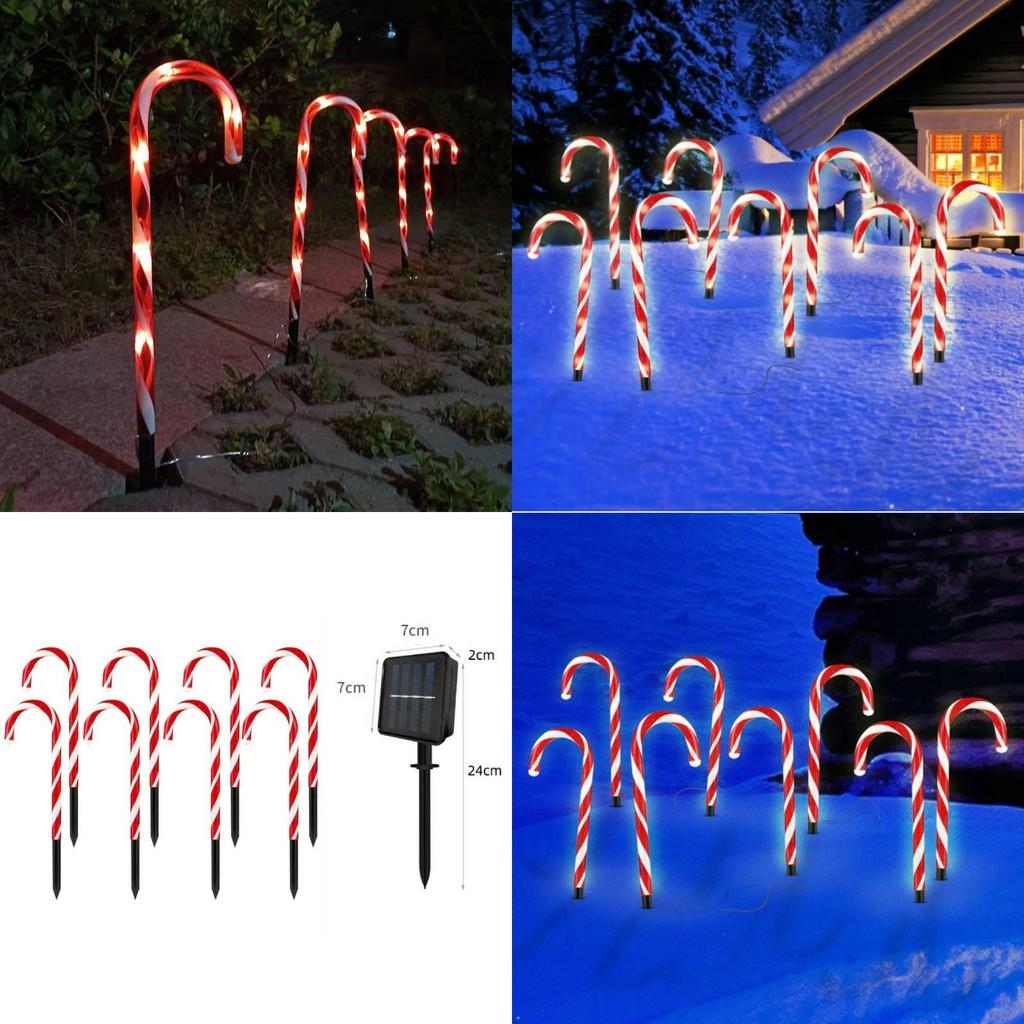 Christmas Led Candy Cane Lantern Outdoor Garden Pathway Decor For Holiday Lighting