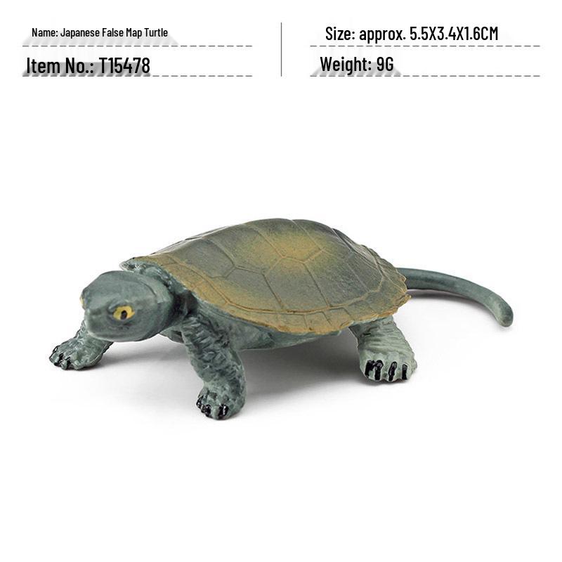 Cross-Border Amphibian Reptile Figurine - Alligator Snapping Turtle, Red-Eared Slider, Musk Turtle, Chinese Softshell Figurine Toy