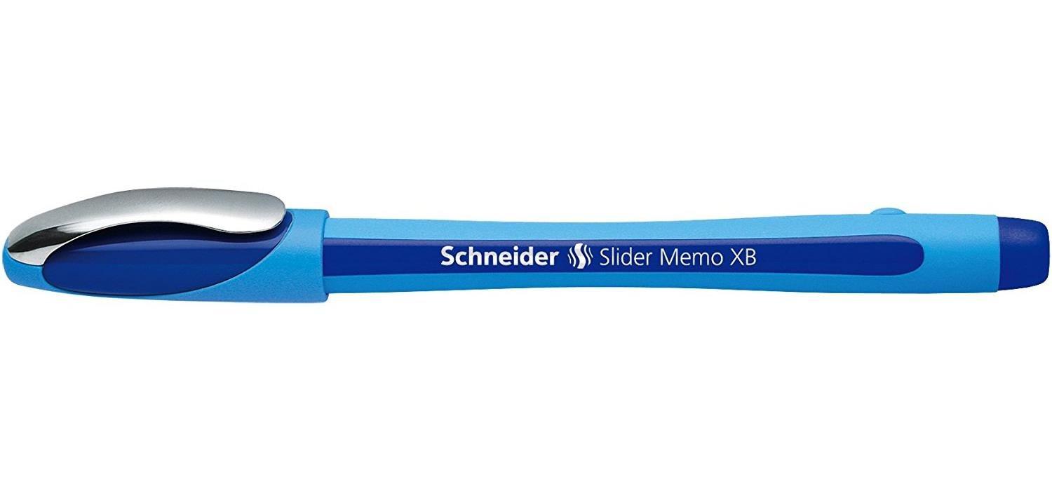 

Schneider Slider Memo XB Ballpoint Pen, Extra Bold, Set of 3, Blue Ink, SM150203
