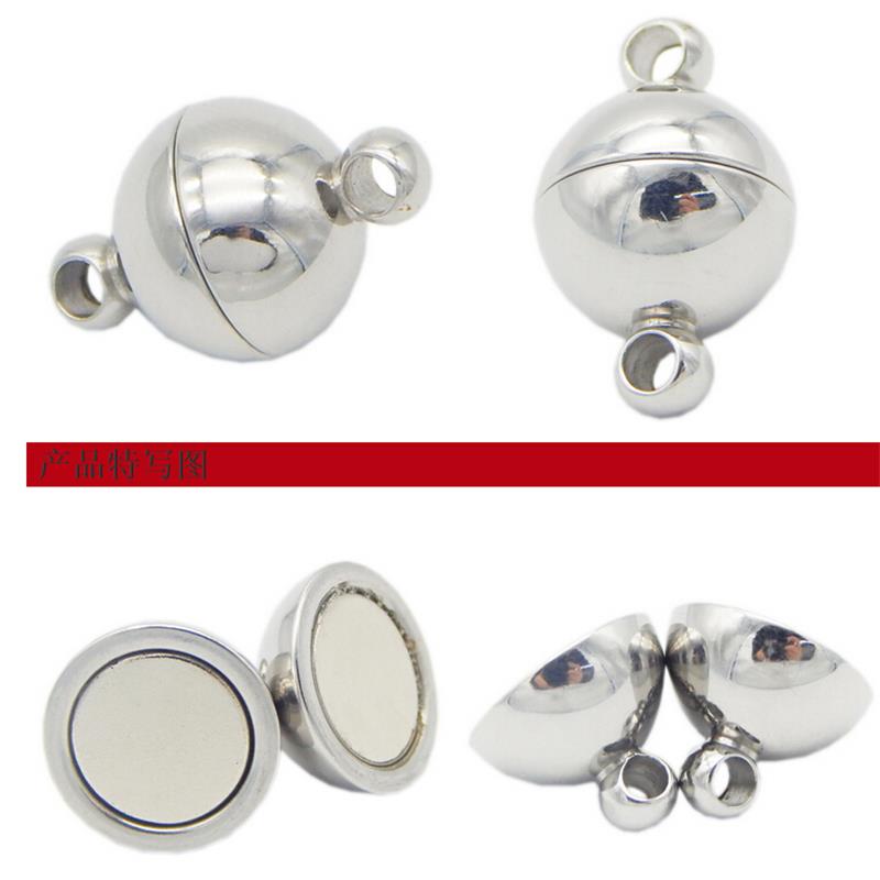 2 Set/Lot 6-16mm Stainless Steel Round Ball Strong Magnetic Clasps Fit Bracelets Necklace End Clasp Connectors Jewelry Making