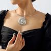 Women European Fashion Exaggerated Conch Pendant Choker Retro Ocean Style 3D Pattern Geometric Necklace