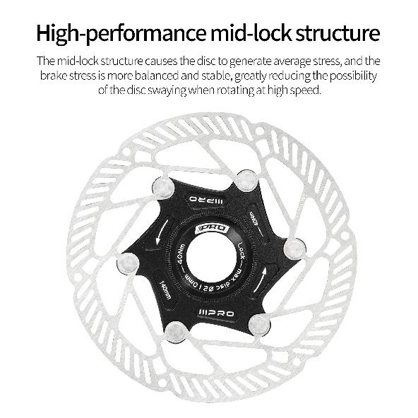 IIIPRO Ultra-Light Bicycle Brake Rotor 140/160mm Hollow High-Strength Steel MTB/Road Bike 6 Bolts/Center Lock Disc Brake Rotors