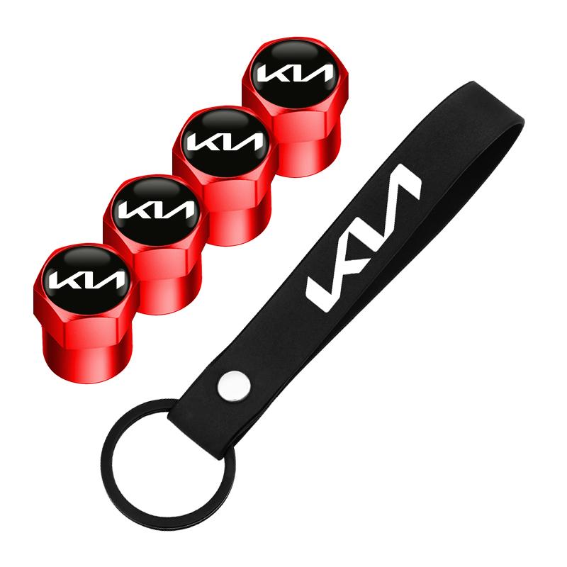 ABCDEN1 Car Suede keychain Metal Wheel Tires Valves Tyre Stem Caps For KIA Rio Ceed Sportage Cerato Soul Sorento Picanto Optima