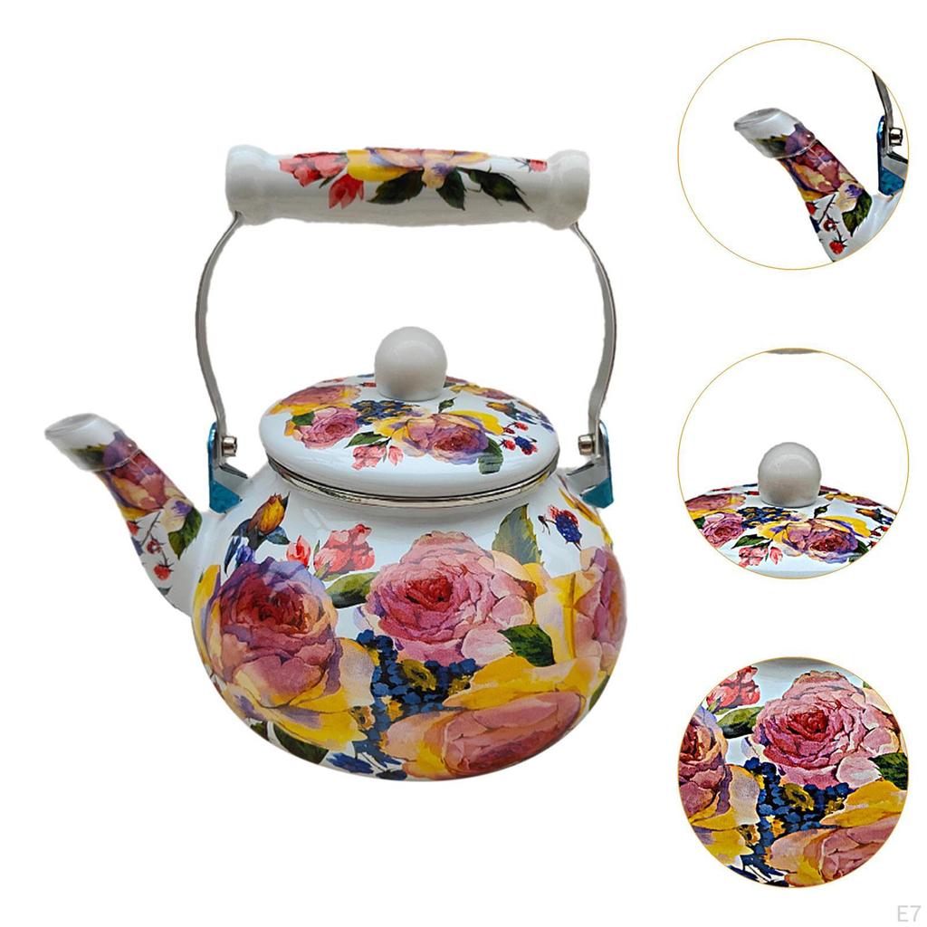 Emaille Teekessel 2,5L Teekanne Blumenkessel Kaffee für Restaurant Heimküche
