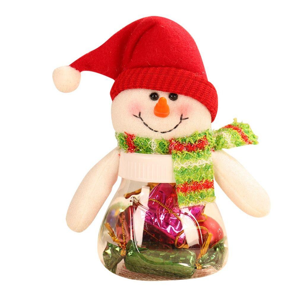 mpty Christmas Candy Jar Snowman Storage Bottle New Year Christmas Candy Box Child