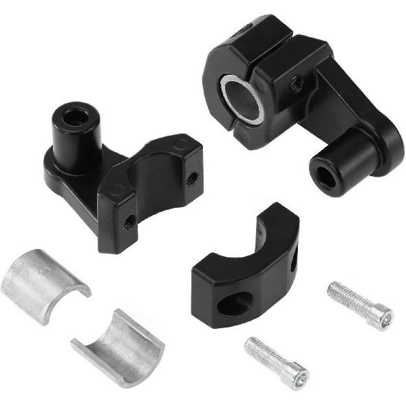 Pivoting Handlebar Clamp Risers 2 Inch Universal Motorcycle for 7/8" (22mm) and 1/8" (28mm) Pivot Handlebar Risers (Black)