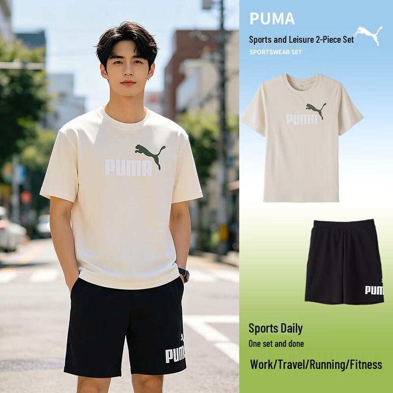 PUMA Men s Short Sleeve  Shorts Sportswear Set XS