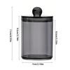 Cotton Swab Storage Box Apothecary Jar Bathroom Jar Black Plastic Holder Storage Box Suitable For Cotton Balls, Cotton Swabs