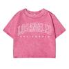 Los Angeles Californiaprint Women Washed Short Tshirts Summer Distress T-Shirt Breathable Midriff-Baring O-Neck Clothes
