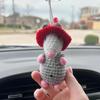Handgewebter Opossum Autoanhänger Anhänger Niedliche Maus lustig Handgemacht Gestrickter Opossum Auto Rückspiegel Ornament Zubehör