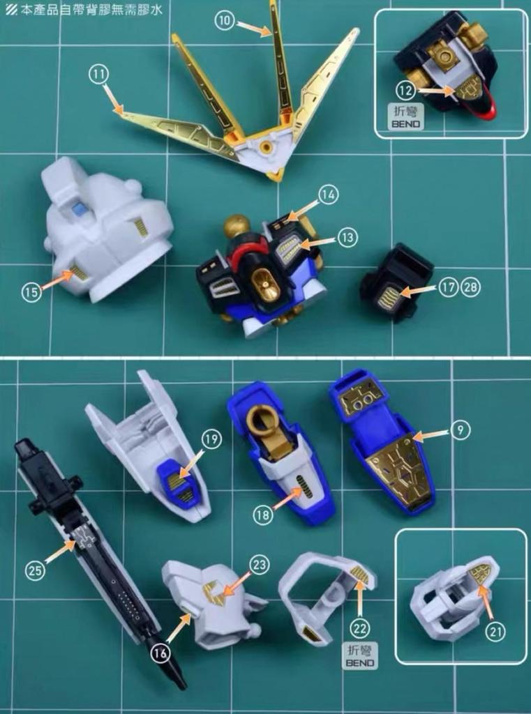 SDCS Mighty Strike Freedom Gundam Detail Up Modification Metal Parts with Decals High-Quality Water-Transfer