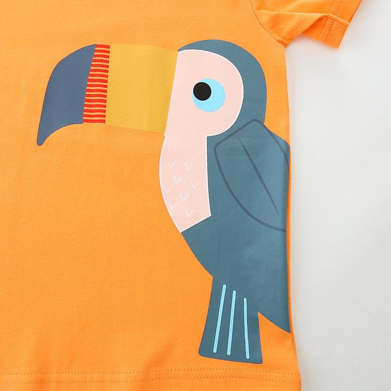 Children's Short-Sleeved T-Shirts Cartoon Print Boys' T-Shirts Summer New Arrivals Round-Neck Sweatshirts