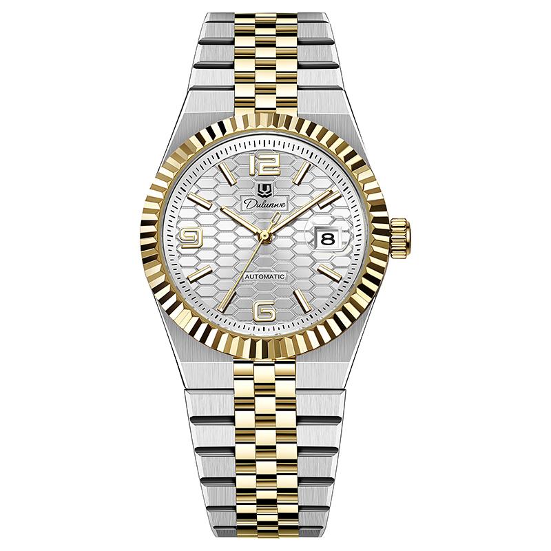 New Sky Blue Luxury Automatic Watch Luminous Calendar 30m Waterproof Stainless Steel Men Mechanical Wristwatches Sports Watch