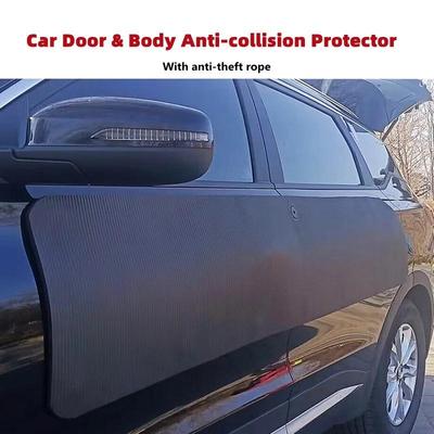 Black Car Door Protector Adhesive-Free/Magnetic Body Side Edge Guard Decorative Anti-scratch Protection Pad Stickers Multi Size