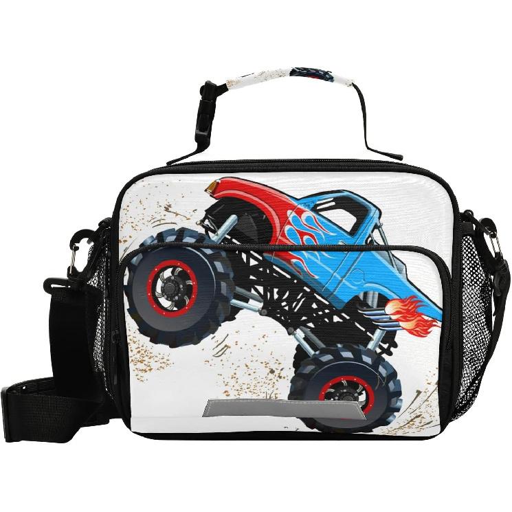 Cartoon Monster Truck Lunch Bag Insulated Lunch Tote Box Cooler Lunch Bags Food Container for Boys Girls Kids