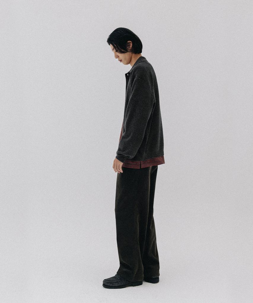 BLANKROOM Collared Cardigan_Deep Gray
