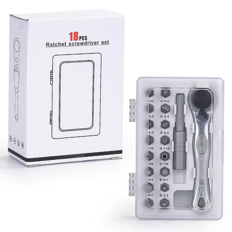 18-in-1 Bi-Directional Multi-Function Ratchet Screwdriver Bit Set