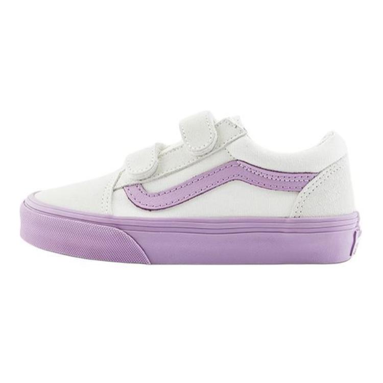 Vans Comfortable Fashionable Durable Low-Top Kids Skate Shoes Kids Sneakers White Purple VN000CYDD45