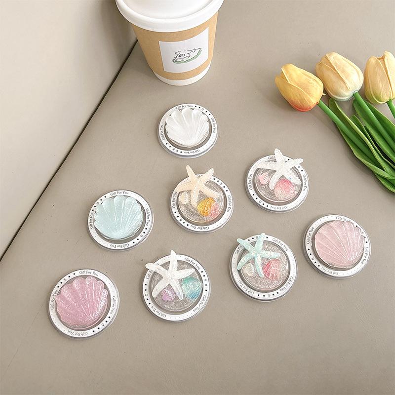 Magnetic Suction Magsafe Starfish Shell Small Fresh Summer Mobile Phone Airbag Bracket Glitter Back Sticker Retractable To Watch Dramas