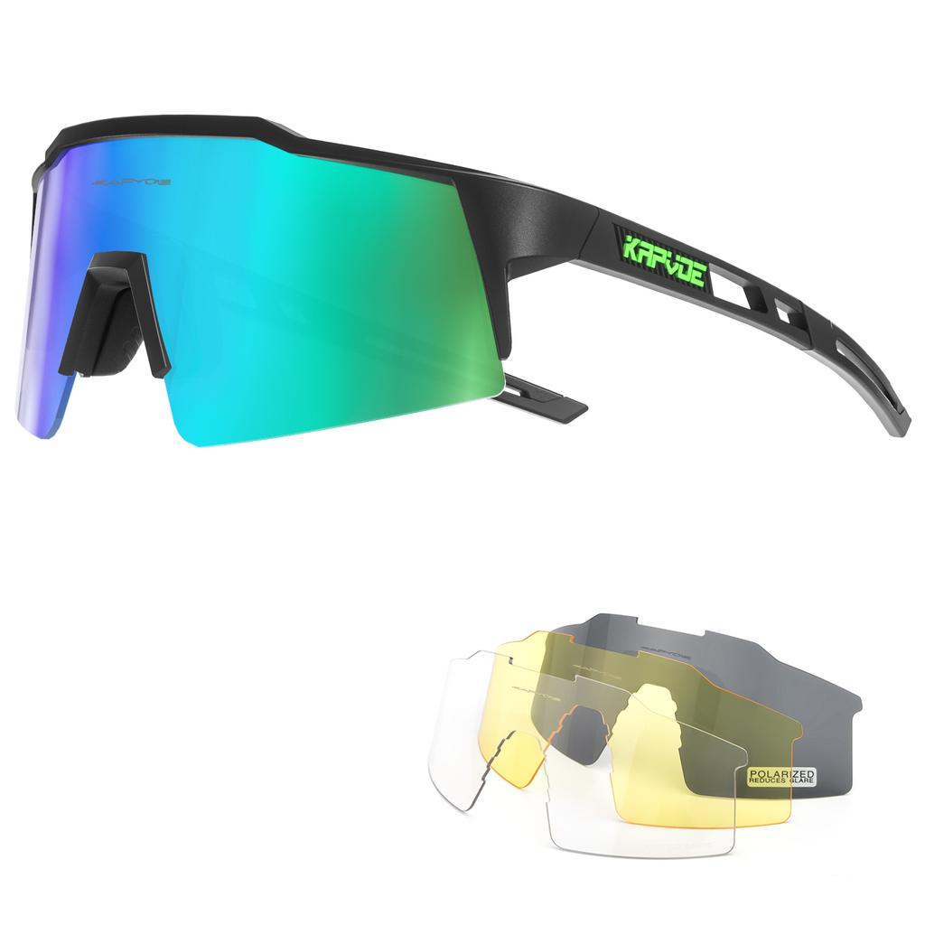 Kapvoe 4lens Cycling Glasses Sunglasses Cycling Goggles Outdoor UV400 Sports Protection MTB Road Mountain Bicycle Drive 4lens