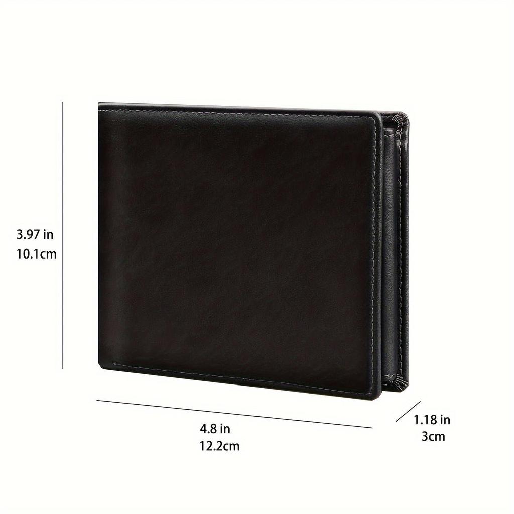 Men's Double-Page RFID-Blocking Wallet with Coin Pocket and Multiple Card Slots