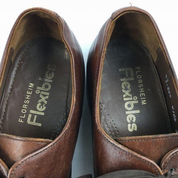 80s Vintage FLORSHEIM Flexibles Plain Toe Brown Size 11EEE 29.0 Men’s(USED)