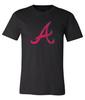 T-shirt con logo A degli Atlanta Braves Logo Vintage Usurato Taglie S-6XL!!