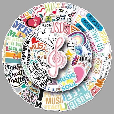 51 Creative Music Cartoon Stickers: Waterproof Graffiti Decorations for Phones and Planners