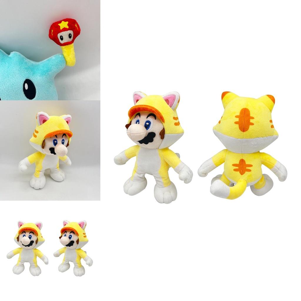 Cat Mario Plush Doll Cute And Cuddly Yellow Mario Character Toy