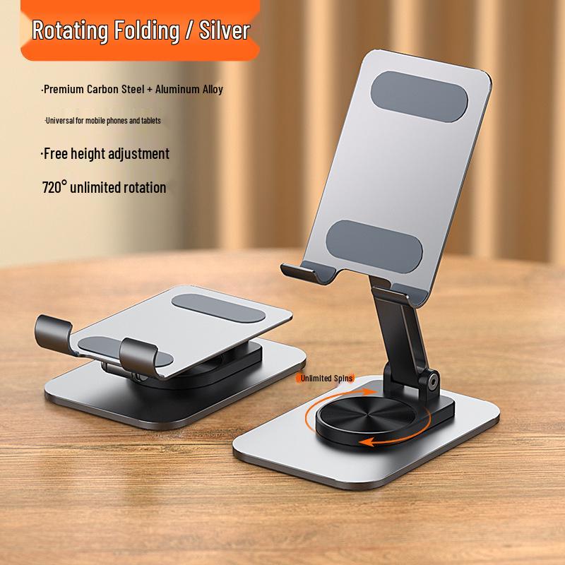 Foldable Aluminum Phone & Tablet Stand with Rotating Anti-Shake Design
