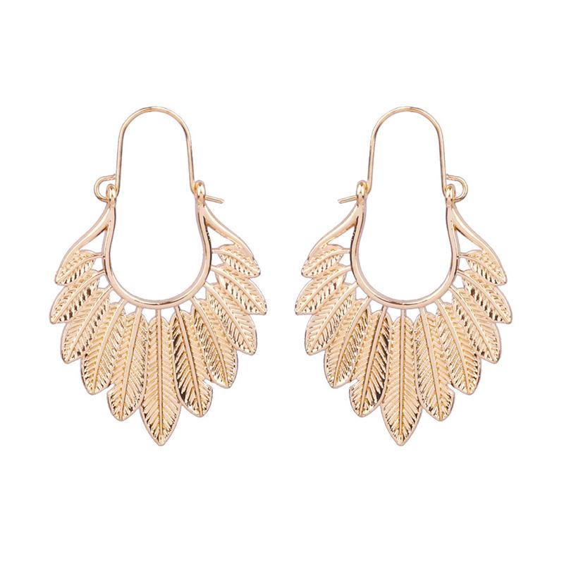 Vintage Drop Earrings For Women Ethnic Gypsy Geometric Hollow Carved Flower Leaf Jewelry Antique Silver Color Fashion Earrings