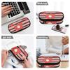 Pencil Case Printed 300D Polyester Secure Zipper with Mesh Pocket Removable Divider and Pen Slots for College and School Use