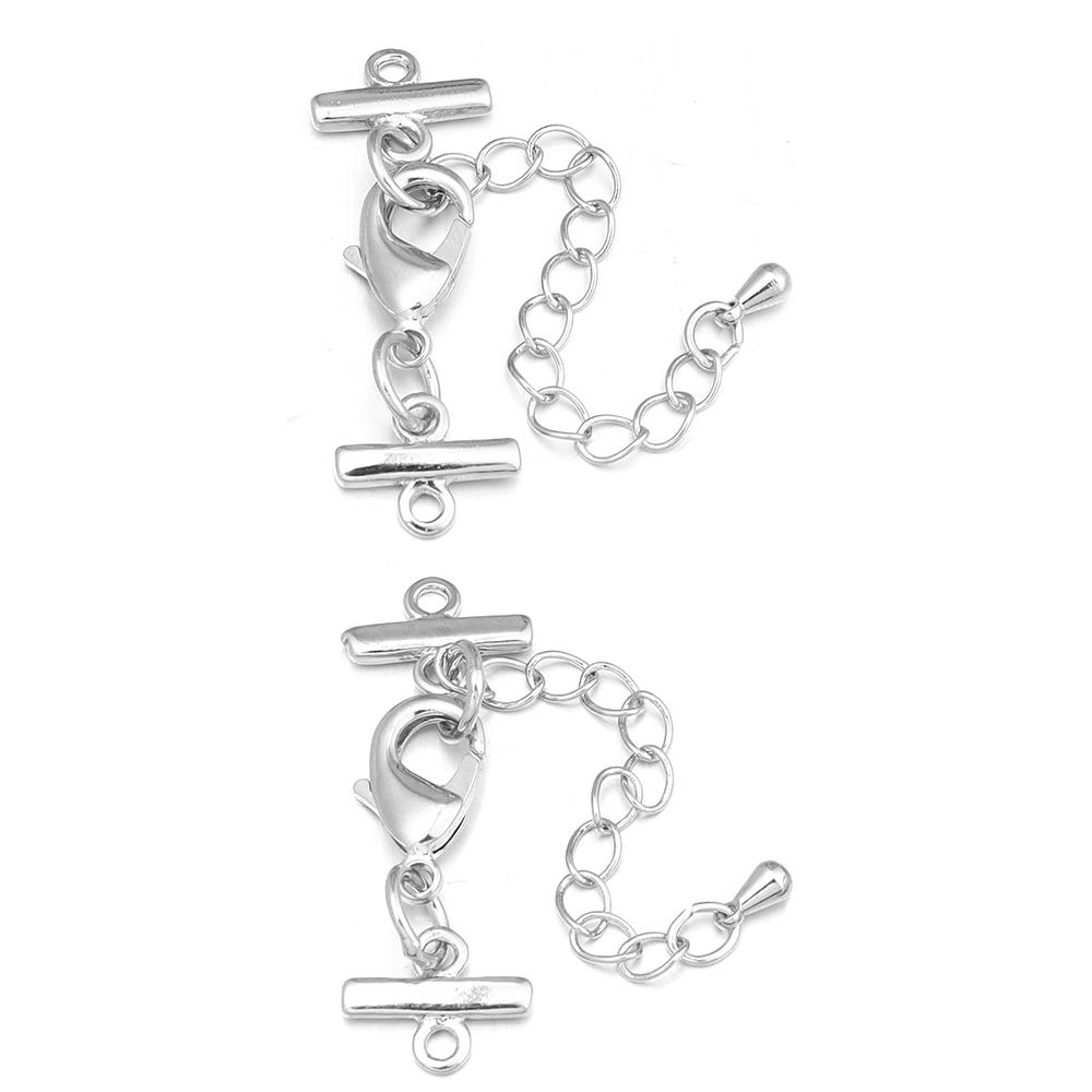 2 Sets Mehrsträngige Hummerklauen Verlängerungskette Halskette Armband Verbindungsstücke Verschlüsse Haken Für DIY Schmuckherstellung Zubehör