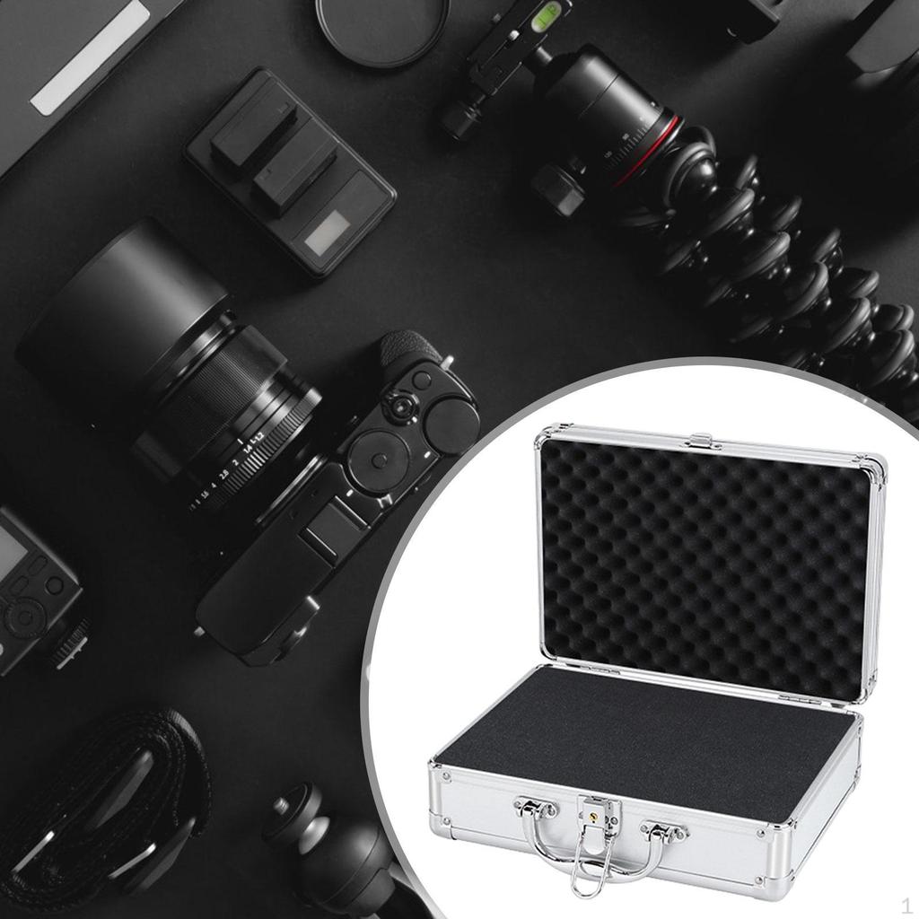 Aluminum Hard Carrying Case,Aluminum Case with Foam,Microphone Shockproof Case,Hard Shell