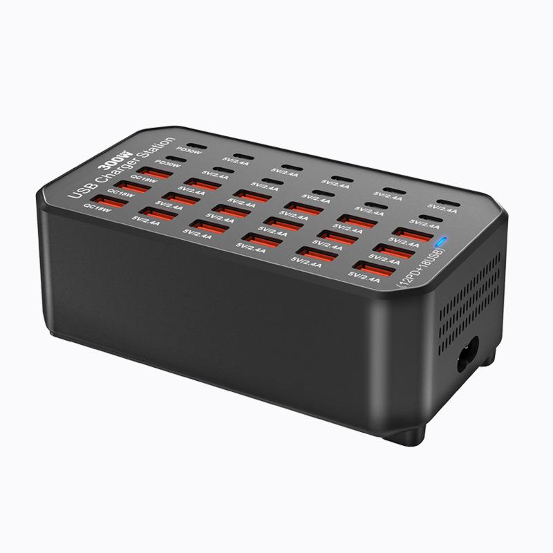 30-Port USB Fast Charging Smart Desktop Station with PD Support