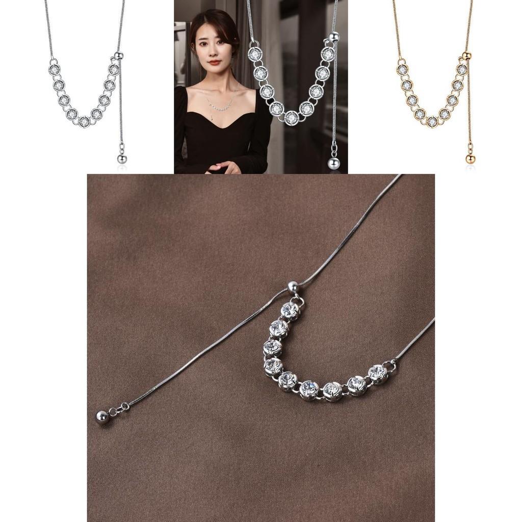 Inspired Ins Unique Titanium Steel Necklace With Dazzling Zircon Detail For Womens Fashion