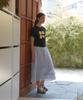 Anoetic Anc Frill Texture Banding Long Skirt_Sky Blue