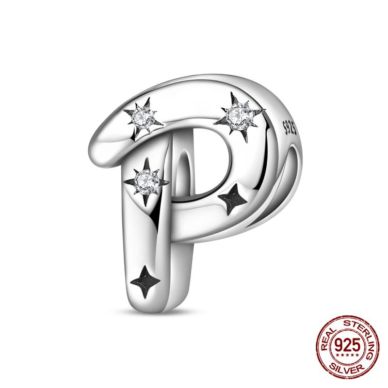 Original Charms Copper Fashion 26 Letters A-Z Charms Beads Fits 3Mm Original Bracelet For Women Diy Jewelry Gifts New In